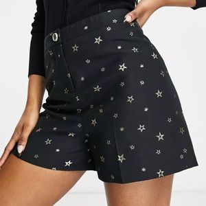 Ted Baker Black Shorts with Metallic Star Print